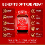 Cápsulas de Moringa Orgánica True Veda | Extracto Concentrado 10:1 | Suplemento Vegano | 60 Cápsulas