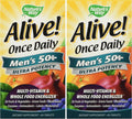 Nature's Way Alive! Men's 50+ Ultra Potency Daily Multivitamin, Food Blends, 60 Tablets (2 Pack)
