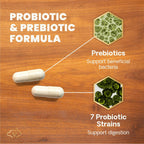 VetriScience Extra Strength Gut Health - Probiótico y Prebiótico para Perros y Gatos - 180 Cápsulas