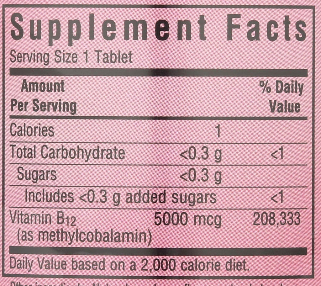 BlueBonnet Nutrition Masticables Earth Sweet, Metilcobalamina CellularActive, Frambuesa, 5,000 mcg, 60 Tabletas Masticables