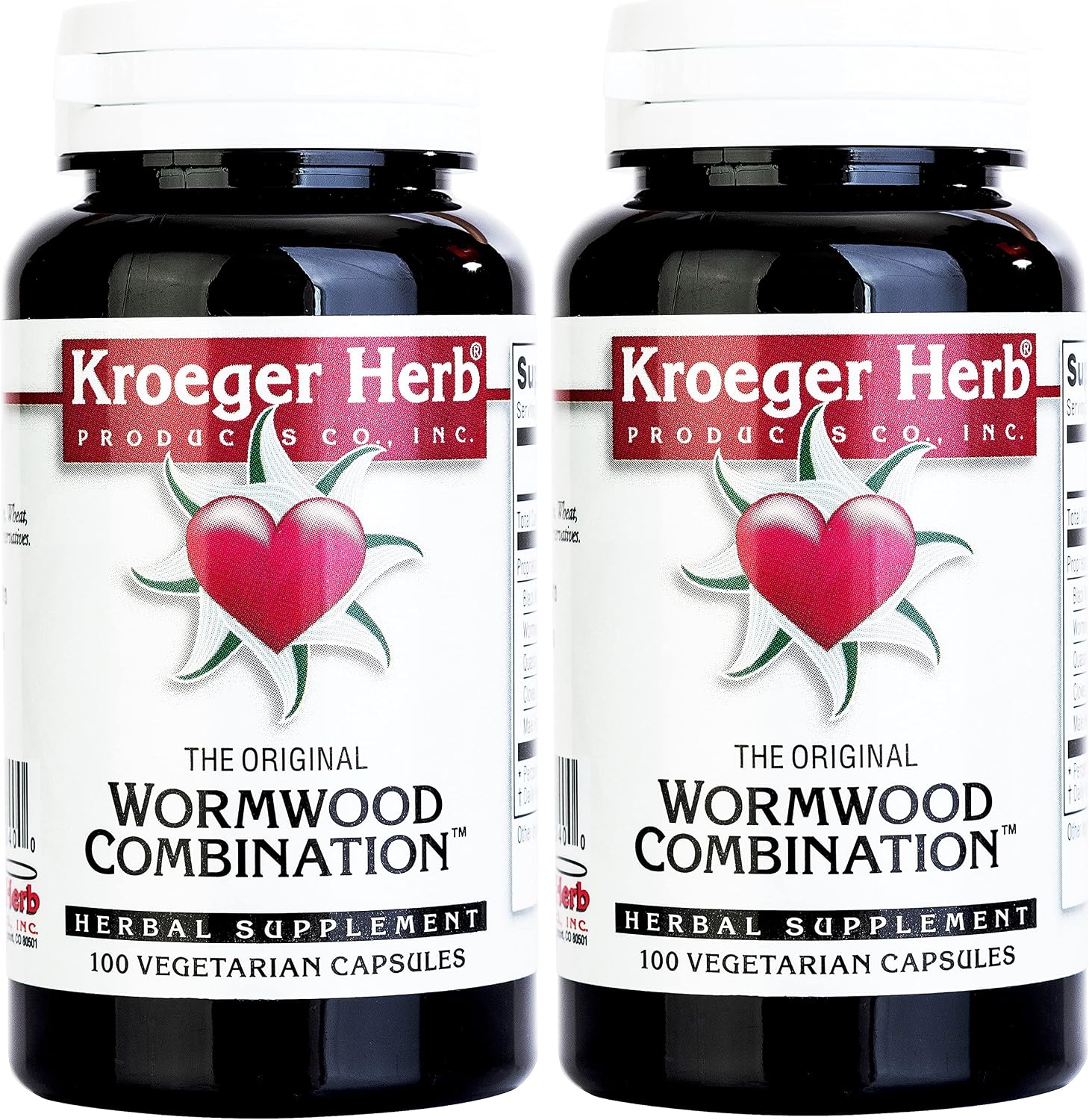 Kroeger Herb Combinación de Ajenjo Cápsulas Vegetarianas - Paquete de 2 (200 cápsulas)