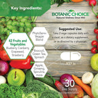 Botanic Choice Mega Fruits & Veggies Blend - 42 Frutas y Verduras - 2 Envases de 60 Cápsulas