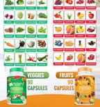 The Vitamin Kitchen Suplemento de Frutas y Verduras – 90 Frutas, 90 Verduras Cápsulas Veganas – Pack de 2 (180 Cápsulas)