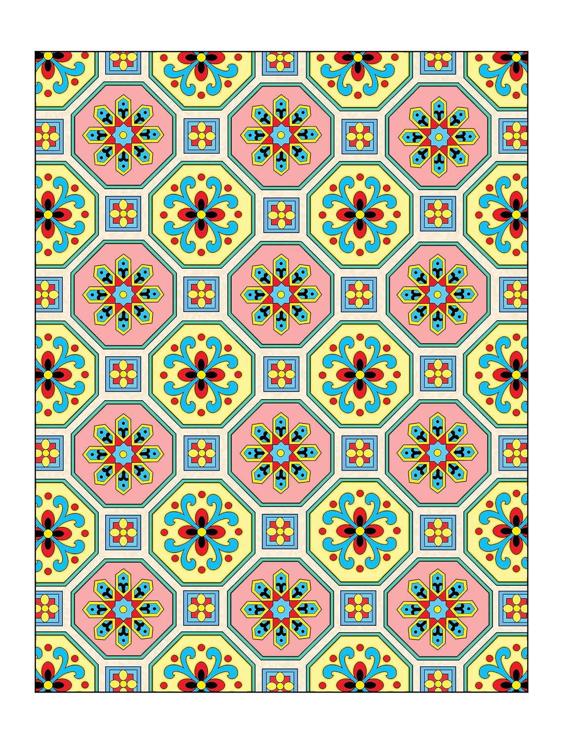 Creative Haven: Elegant Tile Designs - Adult Coloring Book