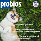 Probios Intelliflora Probióticos para Perros, Polvo Diario con Prebióticos, 200 Millones UFC/g, Sabor a Hígado de Pollo, 30 Sobres