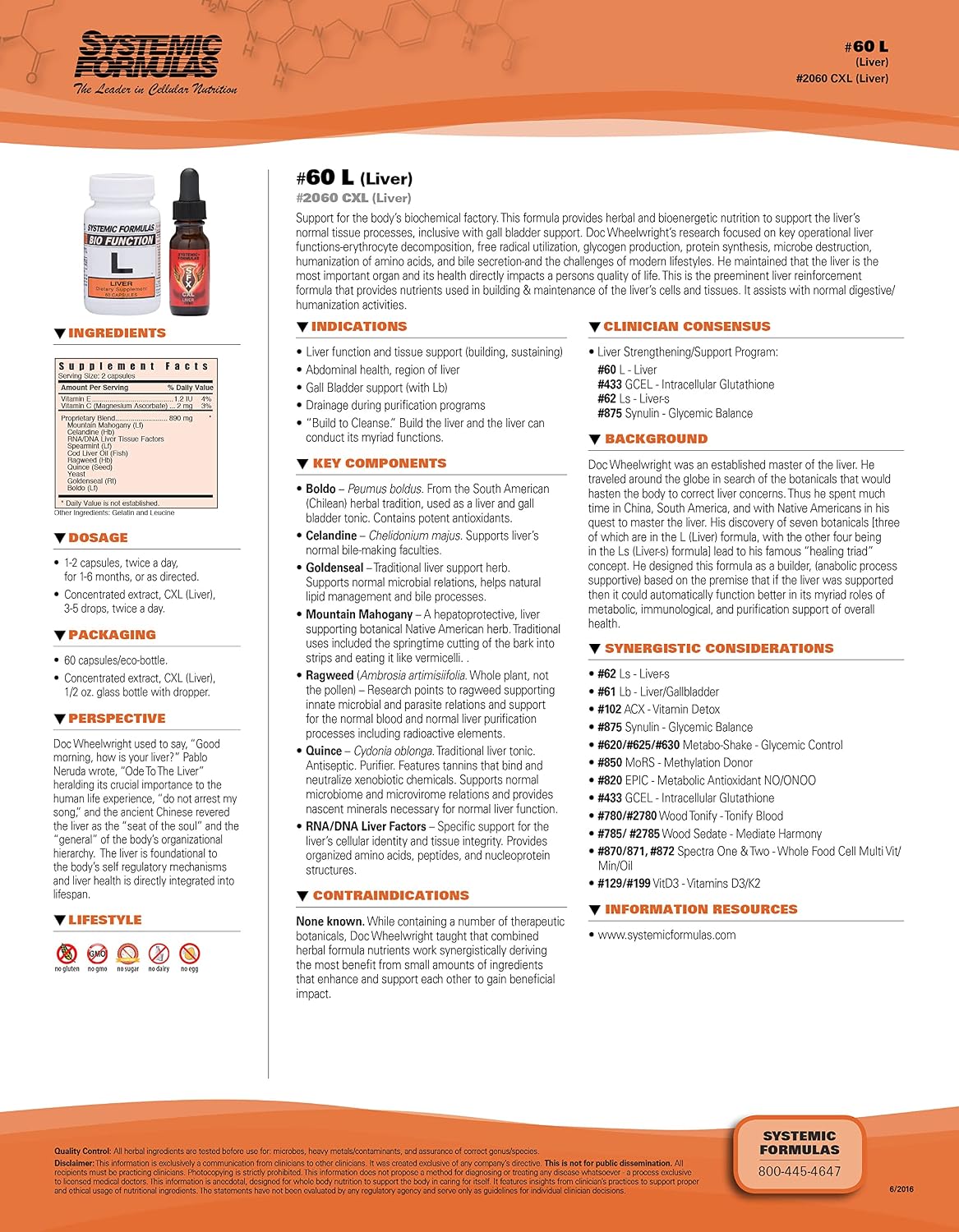 Systemic Formulas L - Liver 60 Cápsulas