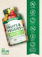 Nature's Truth Suplemento de Frutas y Verduras | 120 Cápsulas Vegetarianas | Más de 20 Frutas y Verduras | Vegetariano, No GMO y Sin Gluten
