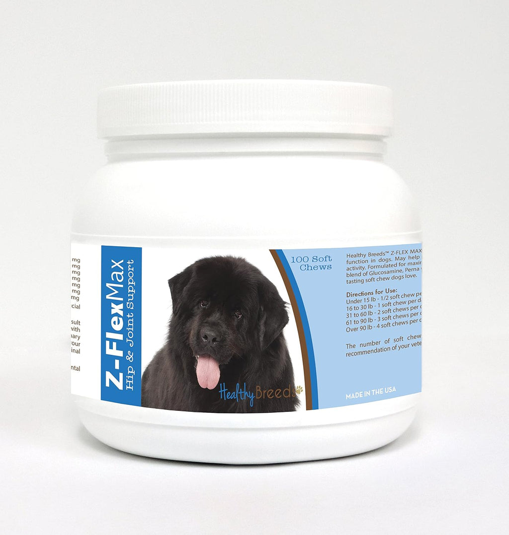 Healthy Breeds Z-Flex Max + Glucosamina + Condroitina + Omega-3 - Apoyo Articular para Perros - 100 Chews Blandos Sabor Bacon