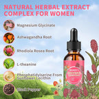 Hudetex Cortisol Supplements for Women Liquid Drops - With Ashwagandha, L-theanine, Phosphatidylserine, Rhodiola Rosea, Plus Black Pepper, Vegan, Natural Flavor, 2 Fl Oz (60 ml)