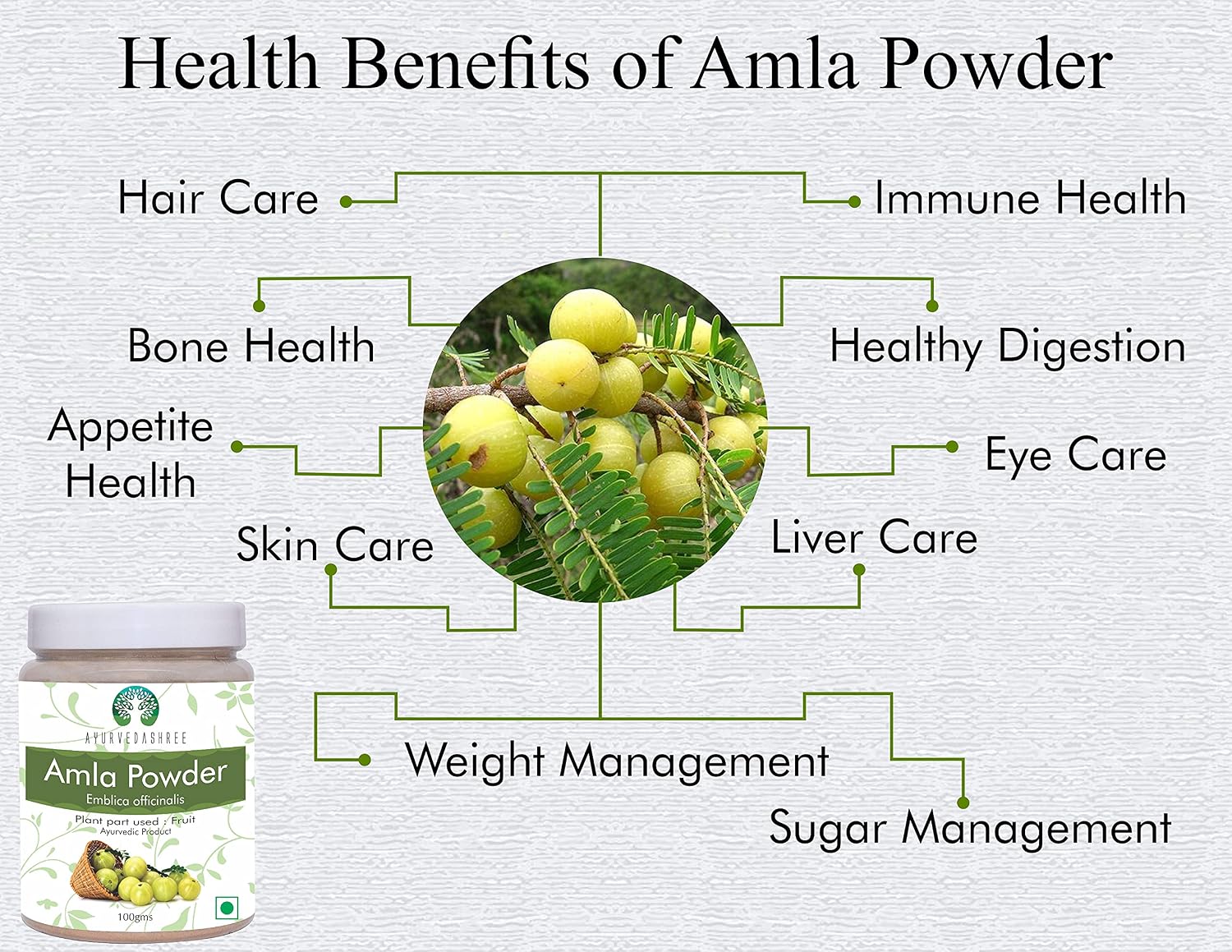Polvo de Fruta de Amla (Amalaki) 100 g - AYURVEDASHREE