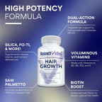 Research Verified Hair Growth Support - Suplemento para el Crecimiento del Cabello con Biotina y Bloqueadores DHT