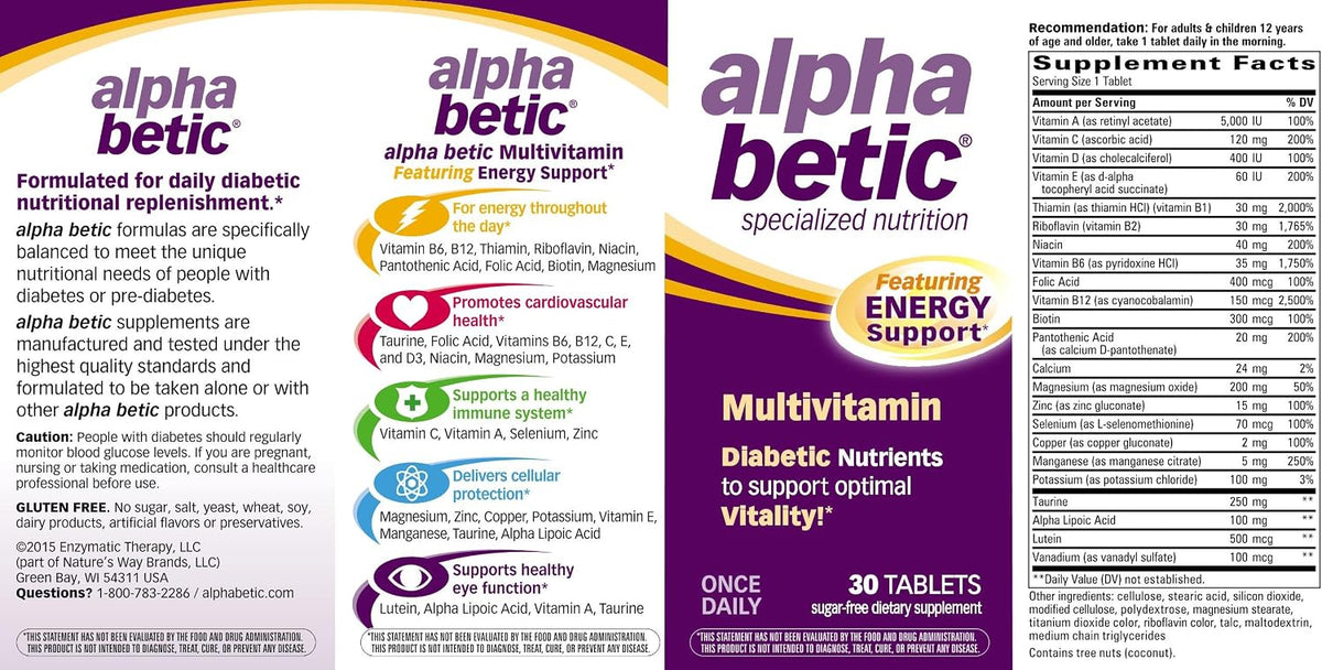 Alpha Betic Multivitamin Plus Extended Energy - 30 comprimidos – Image 3