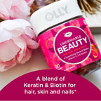 OLLY Undeniable Beauty Gominolas de Biotina, Vitamina C y Queratina para Cabello, Piel y Uñas - 120 unidades