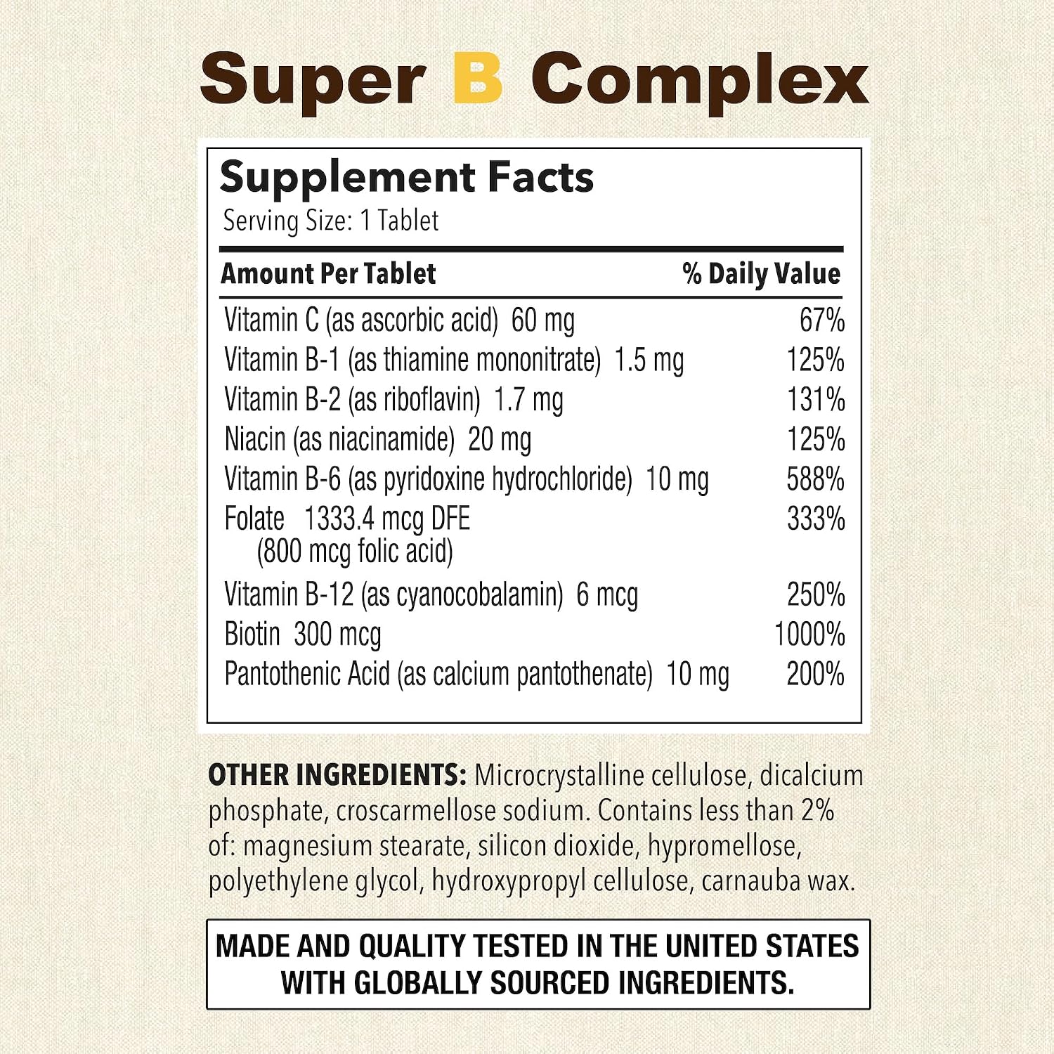 Puregen Labs Super B Energy Complex con Vitamina C - Salud Inmunitaria, Energía y Sistema Nervioso - Sin Gluten, No Transgénico, 100 Comprimidos Vegetales