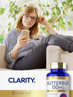 Carlyle Butterbur 150 mg | 180 Cápsulas | Extracto de Partes Aéreas Libre de PA | Petasites Hybridus | No GMO y Sin Gluten