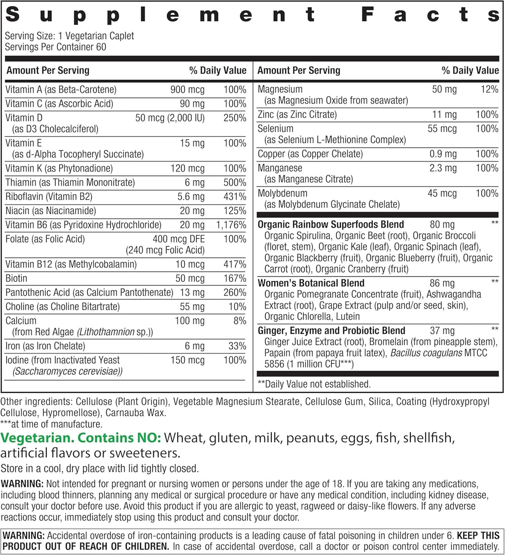 Rainbow Light Multivitamínico One+ para Mujeres, 60 Comprimidos