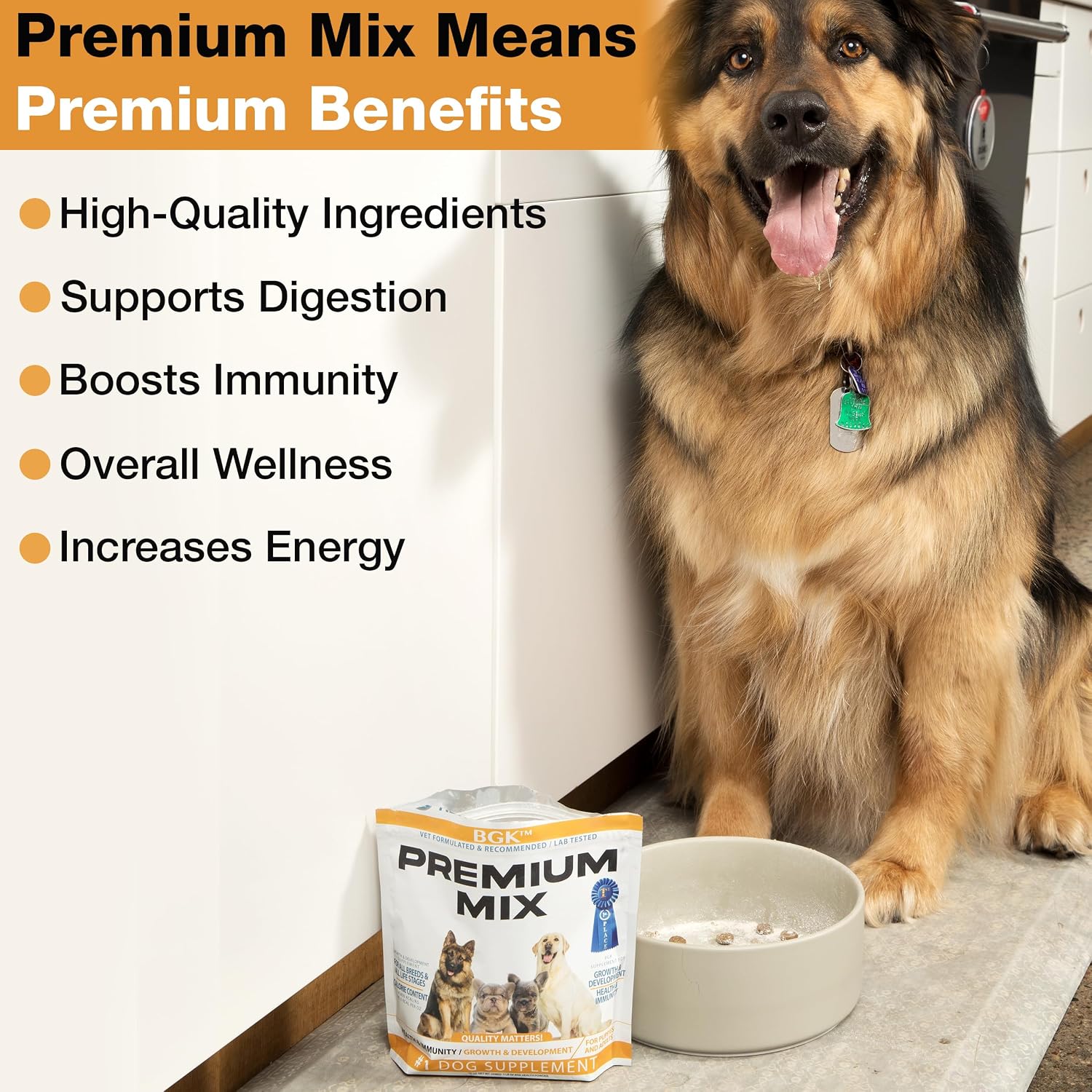 BGK Premium Mix Multivitamínico para Perros (Polvo) - 100% Orgánico para Todas las Edades y Razas