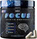 CRTX Nutrition Focus - Suplemento Nootrópico con AlphaGPC, Lion's Mane, Rhodiola - 90 Cápsulas