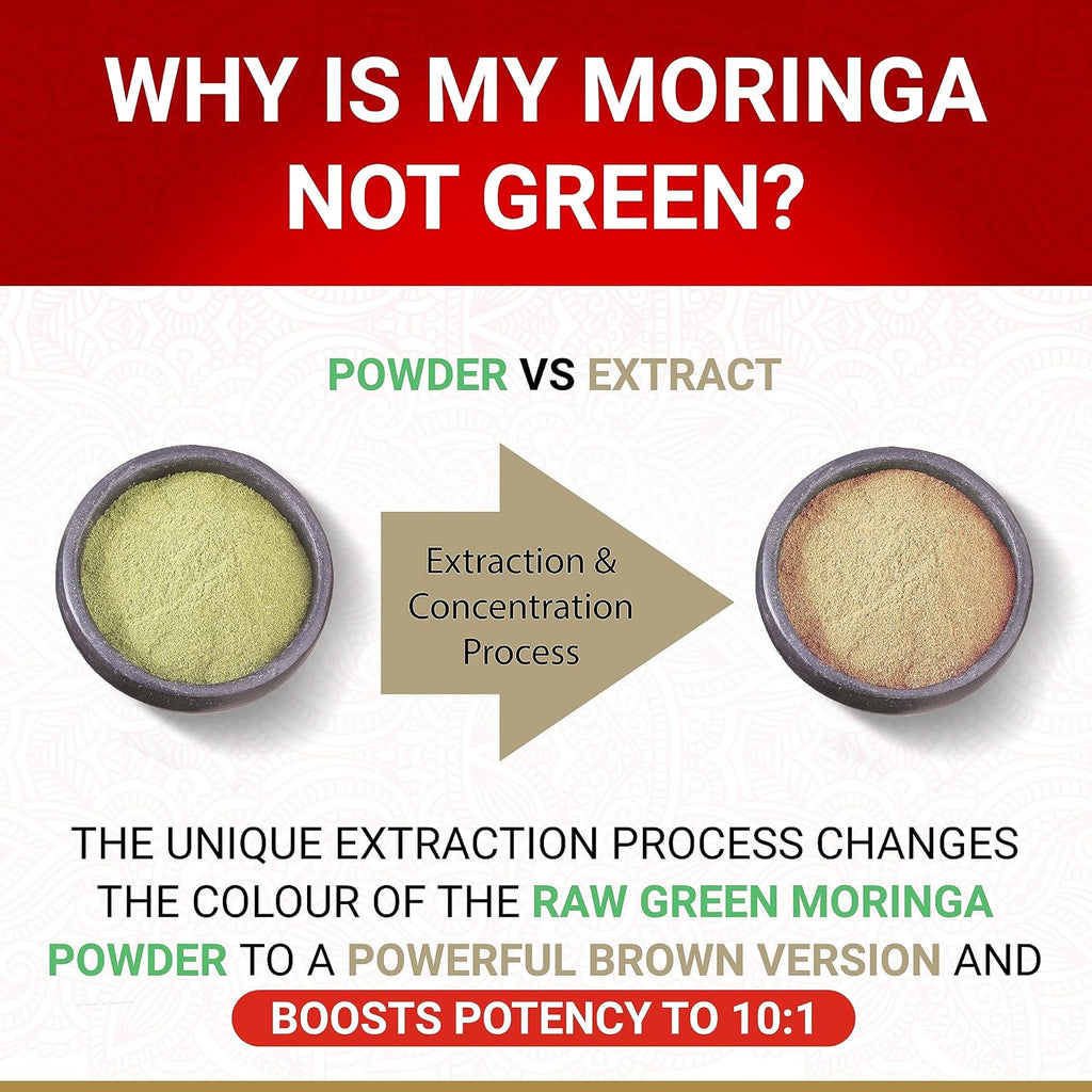 Cápsulas de Moringa Orgánica True Veda | Extracto Concentrado 10:1 | Suplemento Vegano | 60 Cápsulas