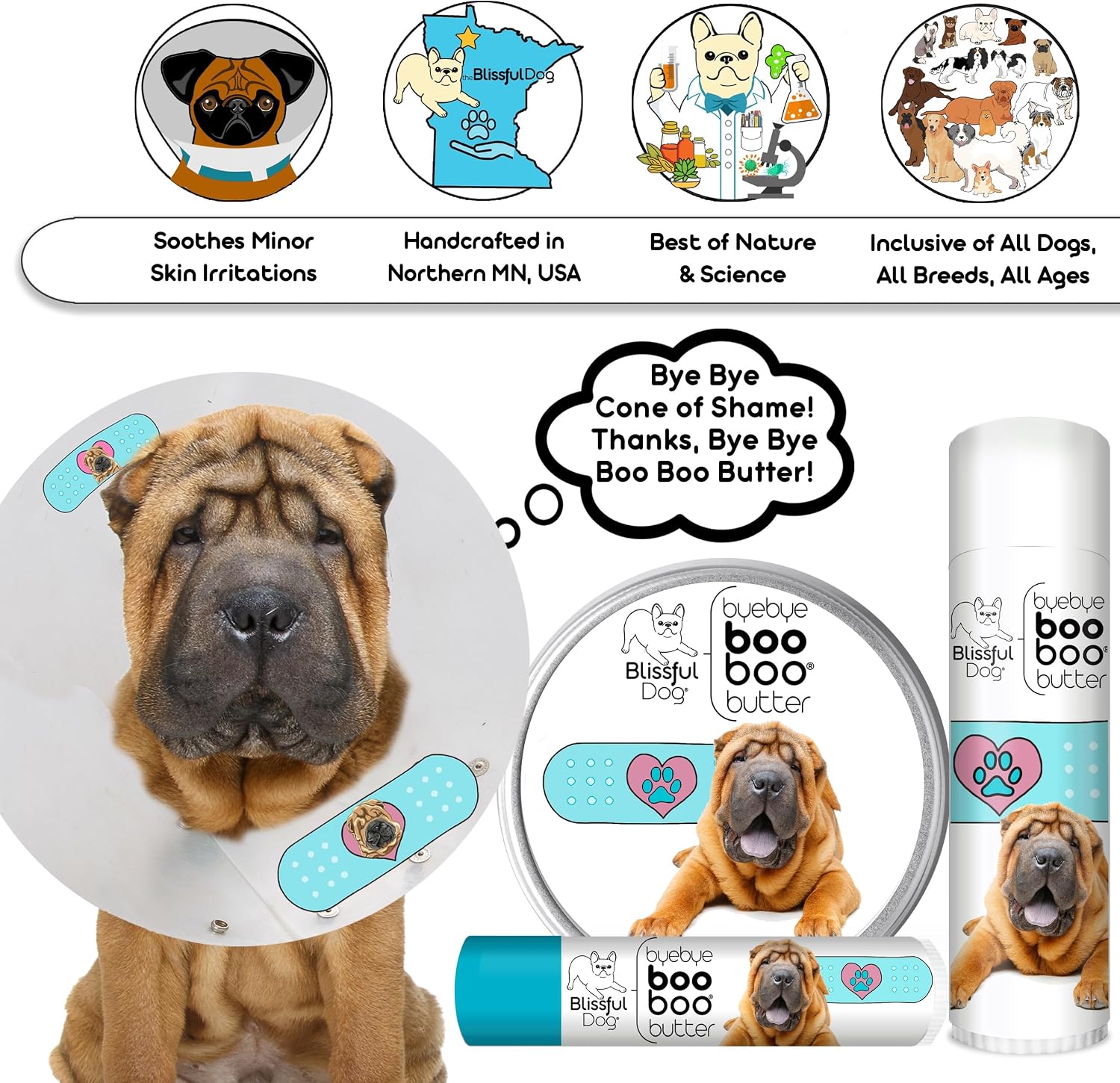 The Blissful Dog 227g LATA Manteca Booboo para Shar Pei Chino