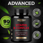 NURTURLY Vitamin B Complex - Complejo B Completo con Biotina - 90 Comprimidos