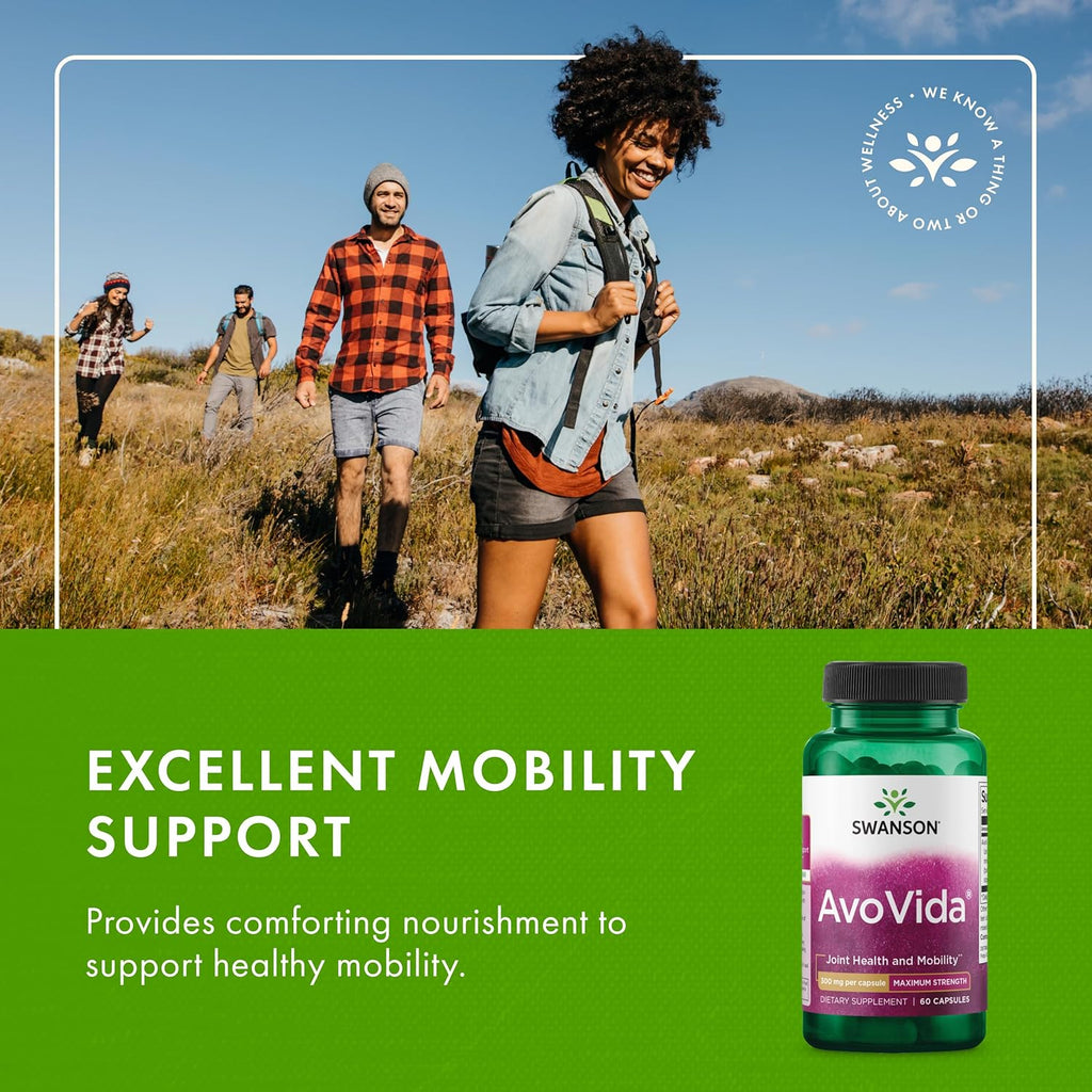 Swanson AvoVida - Insaponificables de Aguacate y Soja para la Salud Articular (60 Cápsulas, 300 mg)