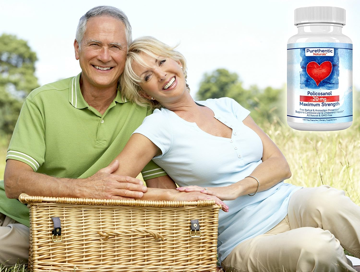 Policosanol 20mg - Suplemento Cardiovascular - Purethentic Naturals (100 Cápsulas)