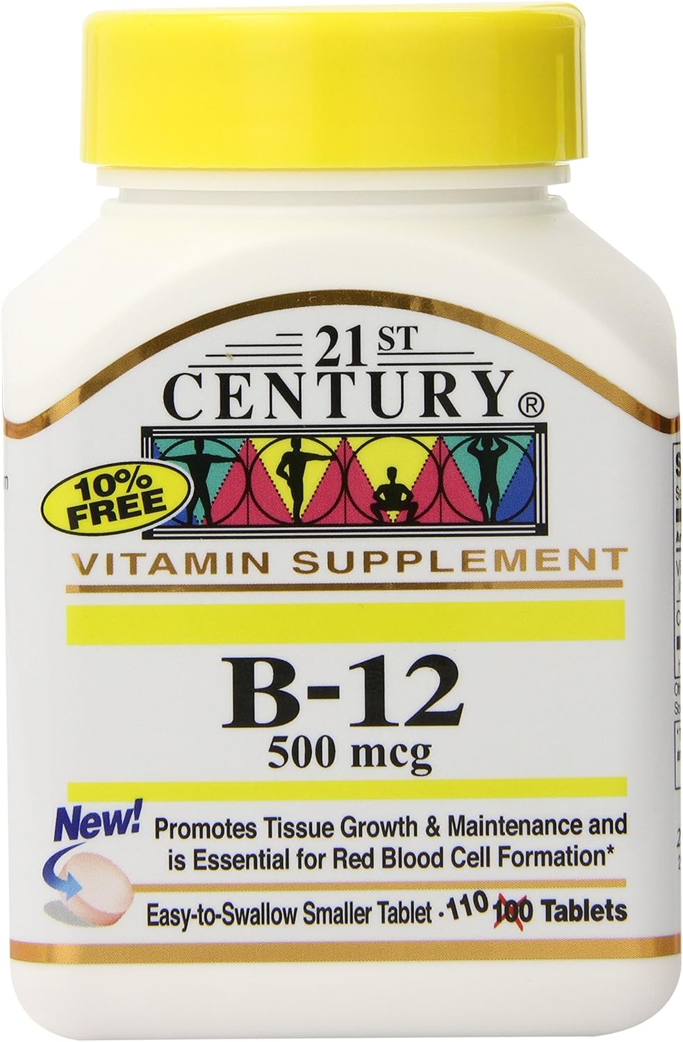 21st Century Vitamina B12 500 mcg, 330 Comprimidos (3 Envases de 110)