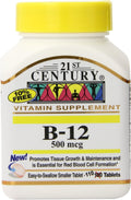 21st Century Vitamina B12 500 mcg, 330 Comprimidos (3 Envases de 110)