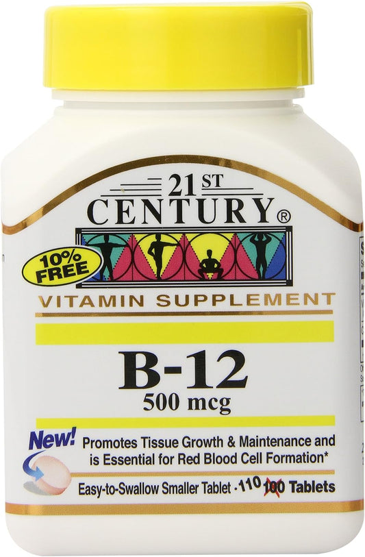 21st Century Vitamina B12 500 mcg, 330 comprimidos (3 envases de 110)