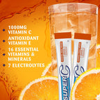 Super C Vitamina y Mineral Bebida en Polvo, Naranja, 6 Sobres por Caja, Paquete de 12 (72 Sobres en Total)