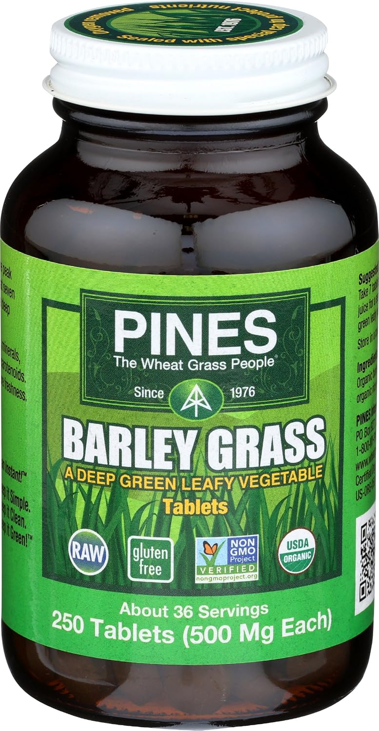 PINES Organic Barley Grass, 500 mg, 250 Comprimidos