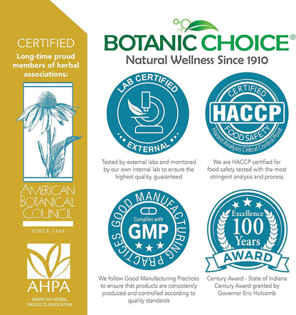 Botanic Choice Stress Complex Cápsulas - Apoyo para el Estado de Ánimo y la Memoria con Azafrán, Ashwagandha, Rhodiola - Sin Gluten, 60 Cápsulas