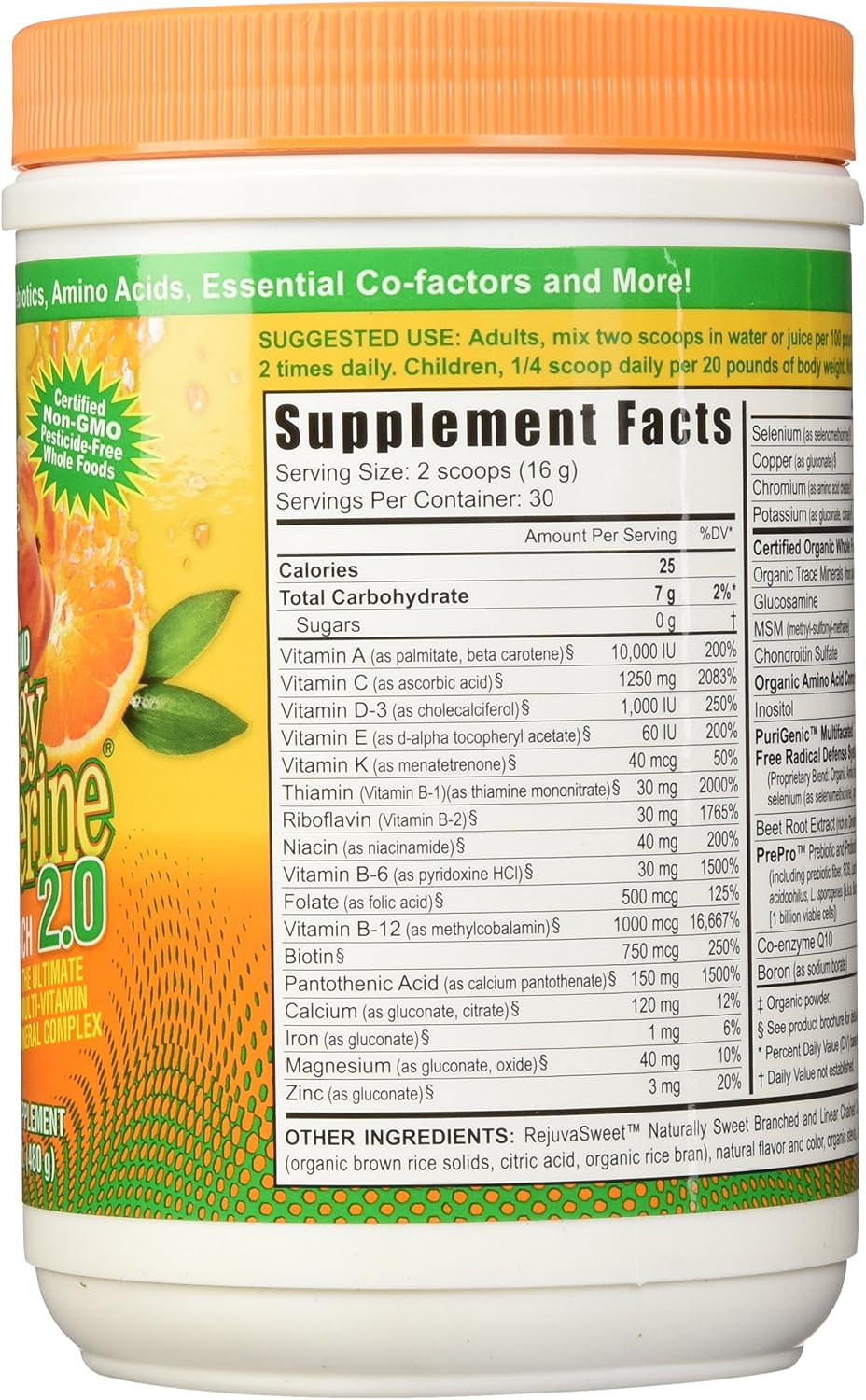 Beyond Tangy Tangerine 2.0 - Mezcla Cítrica Durazno - 480g