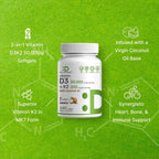 DEAL SUPPLEMENT Vitamina D3 50.000 UI + K2 MK7 200 mcg, 240 Cápsulas Blandas