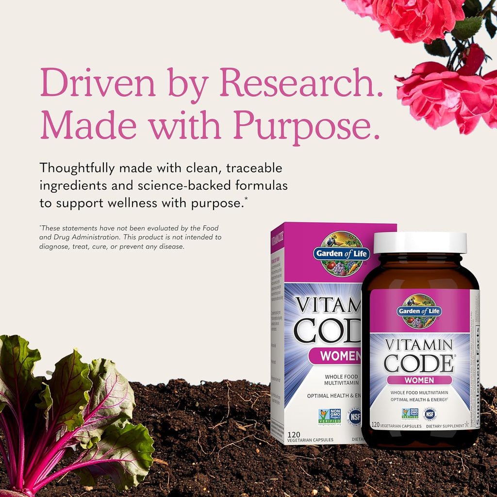 Garden of Life Vitamin Code Multivitamínico para Mujeres con Hierro y Folato, 120 Cápsulas