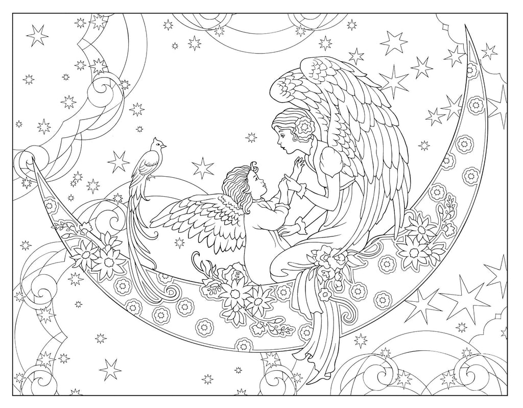 Creative Haven Ángeles Elegantes: Libro de Ángeles para Colorear para Adultos (Ilustraciones Relajantes)