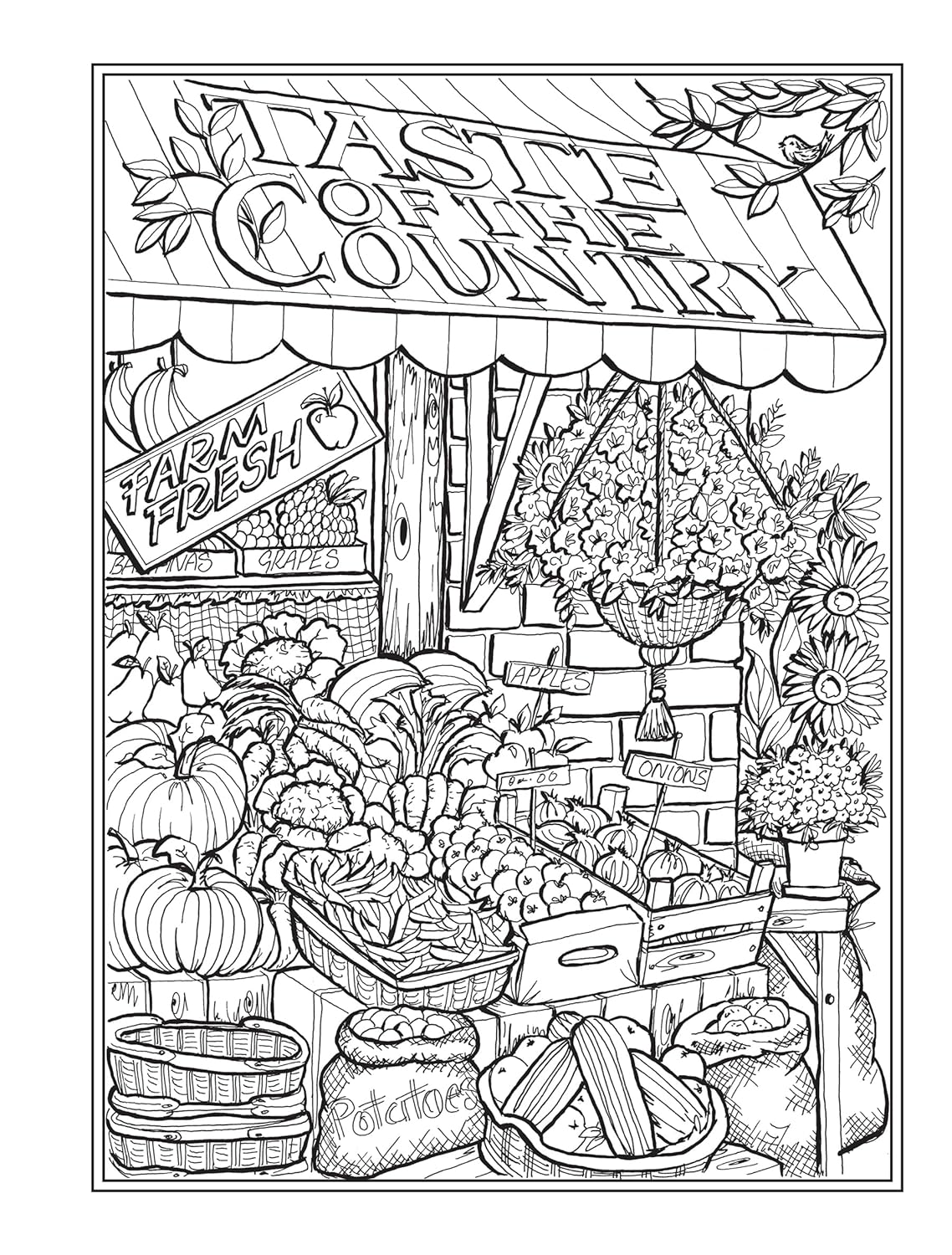 Creative Haven Country Farm Scenes Coloring Book: Libro de colorear para adultos - Escenas de granja