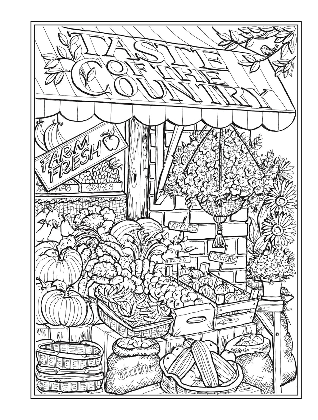 Libro para colorear Creative Haven Country Farm Scenes: Relájate y encuentra tus verdaderos colores (Libros para colorear para adultos: En el campo)