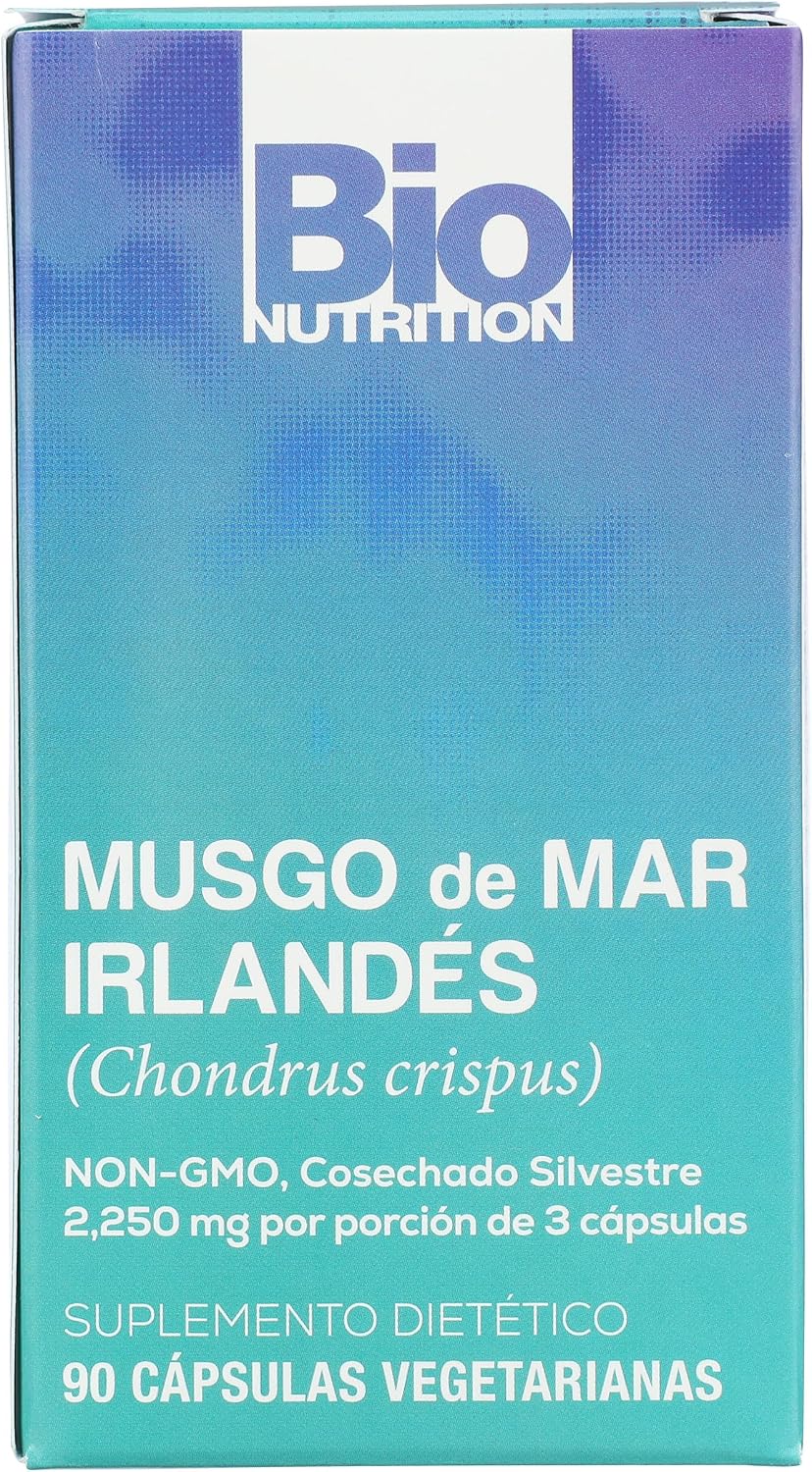 Bio Nutrition Irish Sea Moss, Sin Gluten, 90 Cápsulas Veganas