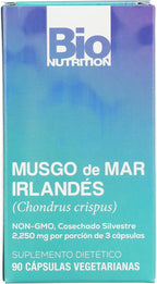 Bio Nutrition Irish Sea Moss, Sin Gluten, 90 Cápsulas Veganas
