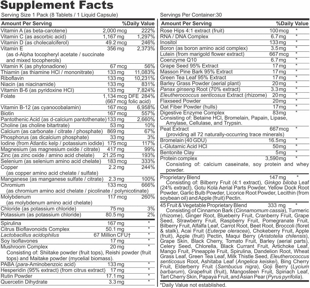 Healthy 'N Fit Super-Nutri Pack (30 sobres) - Multivitamínico de alta potencia con aminoácidos y minerales