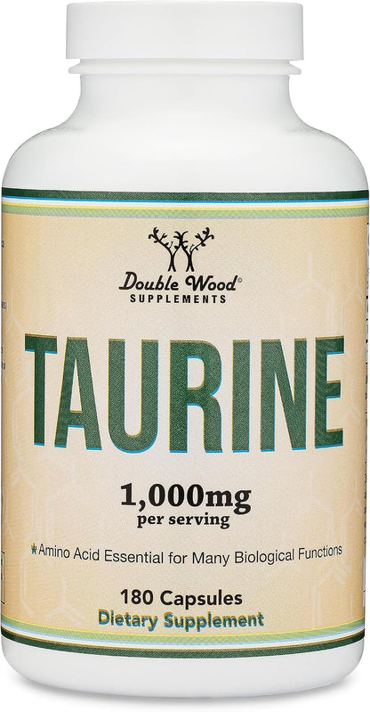 Taurina 1000mg por Ración, 180 Cápsulas - L-Taurina Vegana, Sin Gluten | Double Wood – Image 5