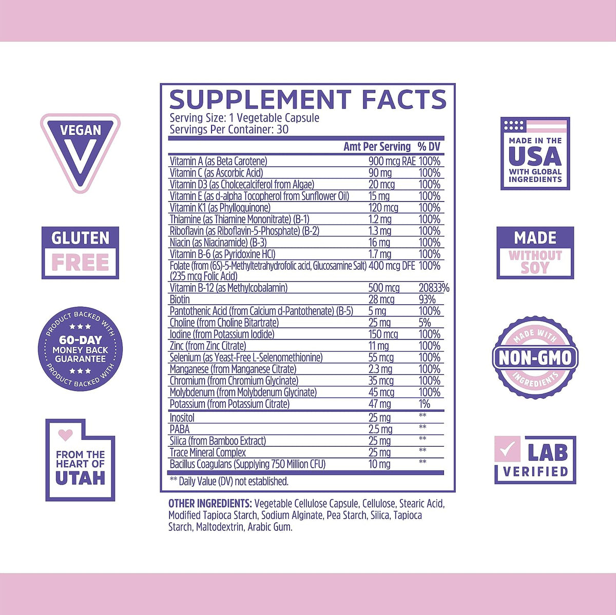 Zhou Daily Boost - Multivitamínico Probiótico para Mujeres y Hombres, 30 Cápsulas Vegetales – Image 2
