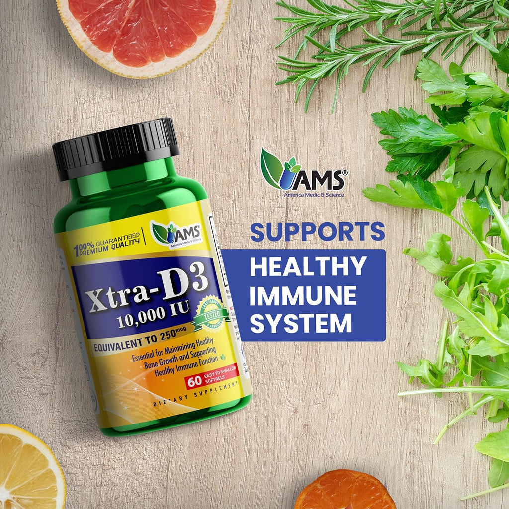 Xtra D3 Vitamina D3 10.000 IU (250 mcg) – 60 Cápsulas Blandas