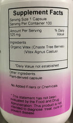 Fórmula Sauzgatillo (Bayas de Chaste Tree) del Dr. Christopher - 100 Cápsulas Veganas de 525 mg
