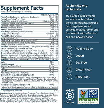 True Grace Men's 40+ One Daily Multivitamin – Salud ósea: Las vitaminas D3 y K2 ayudan a mantener una densidad – Image 2