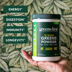 Greens First Original Greens Powder - Superfoods with 49 Organic Ingredients - Probiotics & Digestive Enzymes - Berry Flavor - 30 Servings