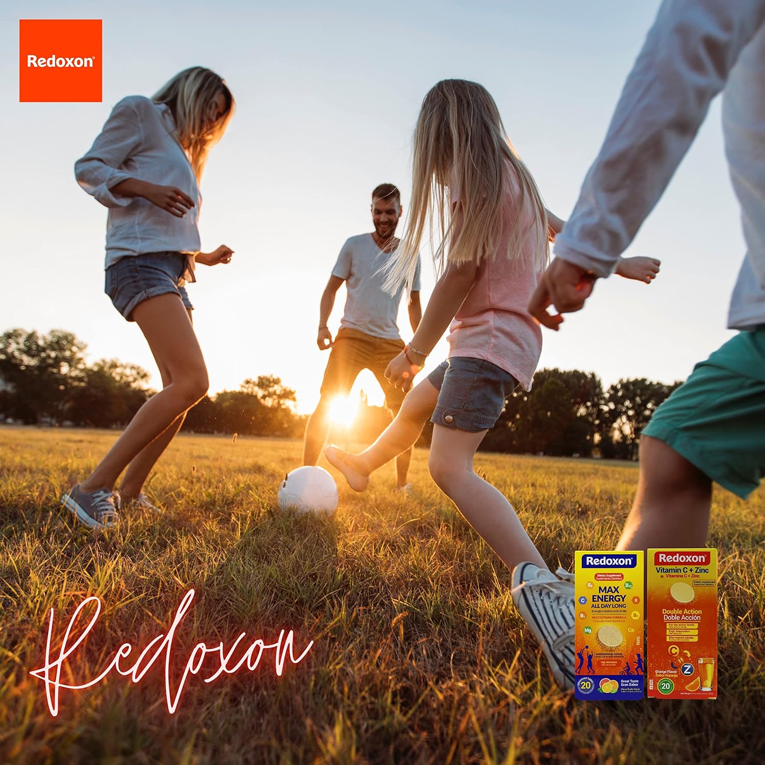 Redoxon Max Energy, Ayuda a Apoyar el Sistema Inmunitario, Sabor Naranja, 20 Comprimidos Efervescentes