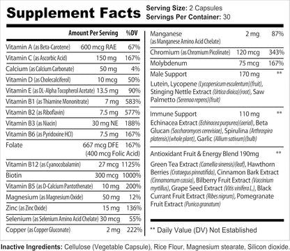 Bradeson Naturals Multivitamínico para – Vitamina C: Ayuda a la formación de colágeno y protege las células del – Image 2